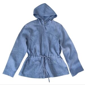 Kenar Gray Linen Hooded Blouse Jacket sz M